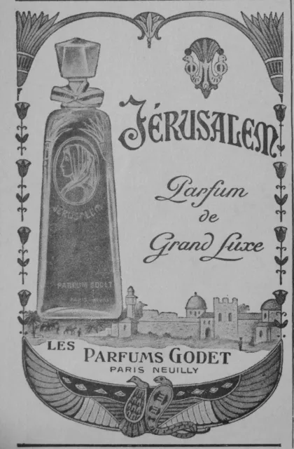 1919 Press Advertisement Perfumes Godet Jerusalem Great Luxury Perfume