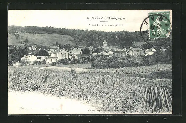 CPA Avize, La Montagne, vue générale 1908