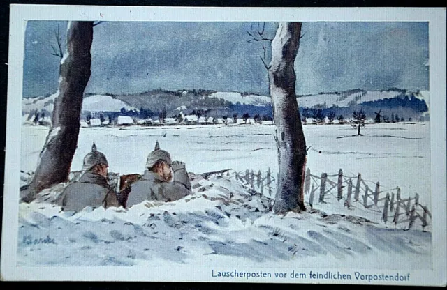 48228 Ak Militaire Courrier 1915 Lauscheposten Avant 'Ennemi Vorpostendorf