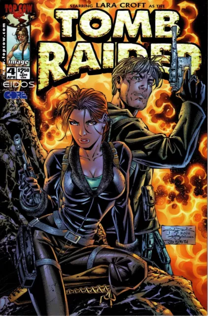VF TOP COW EIDOS CORE 1999 Series Comic: TOMB RAIDER #4 (Vol 1) Croft STICKER