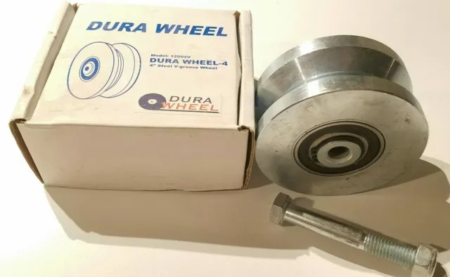 4" Dura Wheel V Groove Wheel Double Bearing Sliding Gate 2000 lbs. Rolling Gates