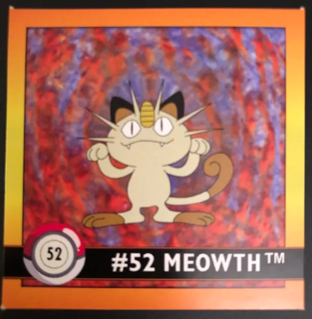 Carte Pokémon MEOWTH / MIAOUSS #52 English Card Artbox 1999 STICKER NEUF