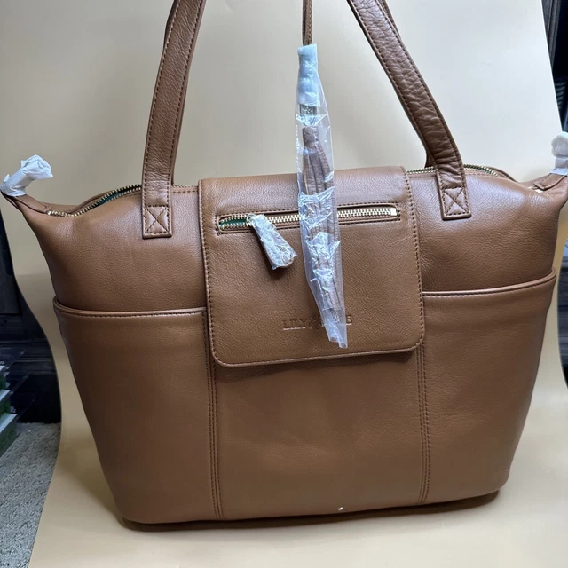 Lily Jade Madeline Leather Diaper Bag Two Way Shoulder or Backpack with Inserts