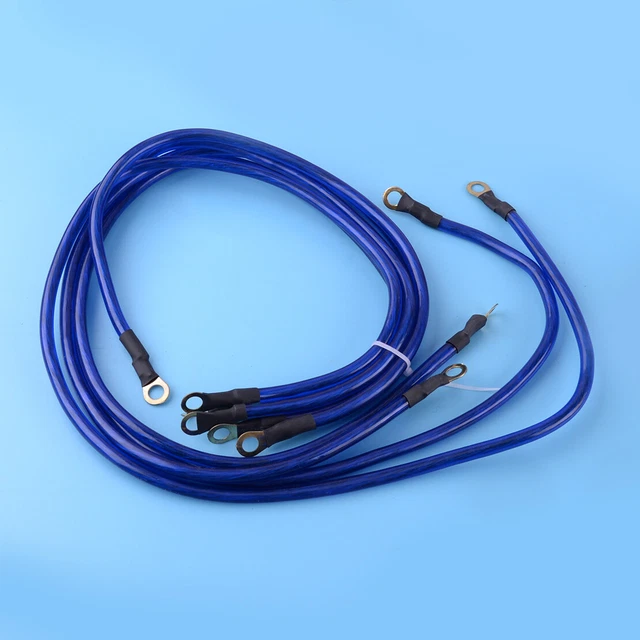 GROUNDING CABLE KIT 5Point Car Earth Cable System Ground Wire Kit Blue