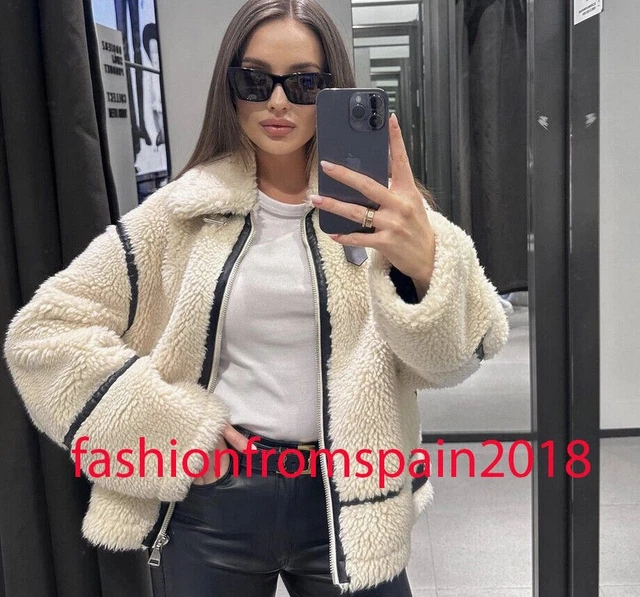 Faux fur sales biker jacket zara