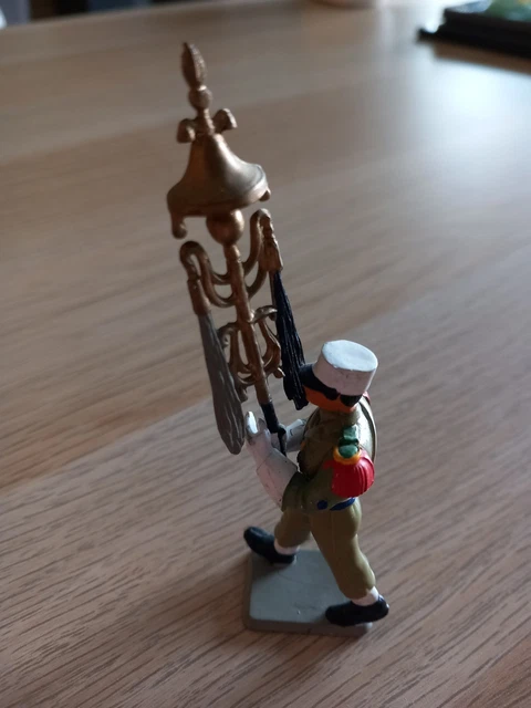 Drapeau Napoleon Figurine Soldat De Plomb Starlux - Cavalier Porte-Drapeau 1er Empire Napoléon, Occasion Figurine Historique Plomb Peint