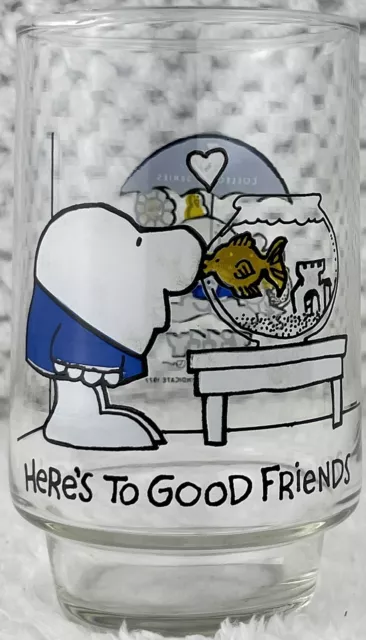 Vintage Ziggy By Tom Wilson 7Up Glass 1977 Here's To Good Friends Blue 16 Oz.