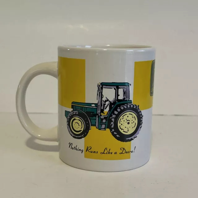 Collectible Coffee Mug Advertising John Deere Tractor Logo Green Yellow