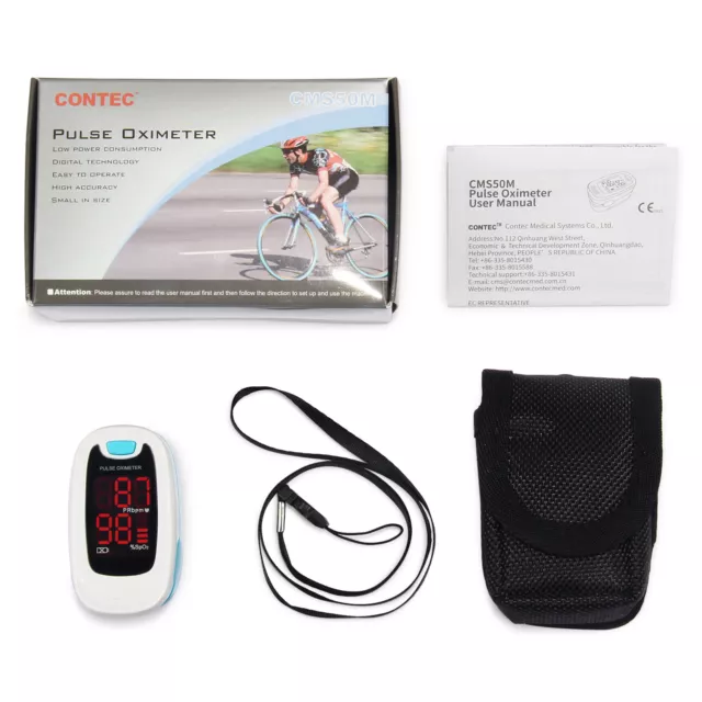 USA CMS50M Finger Tip Pulse Oximeter, LED Digital SPO2 PR+Lanyard CONTEC FDA CE