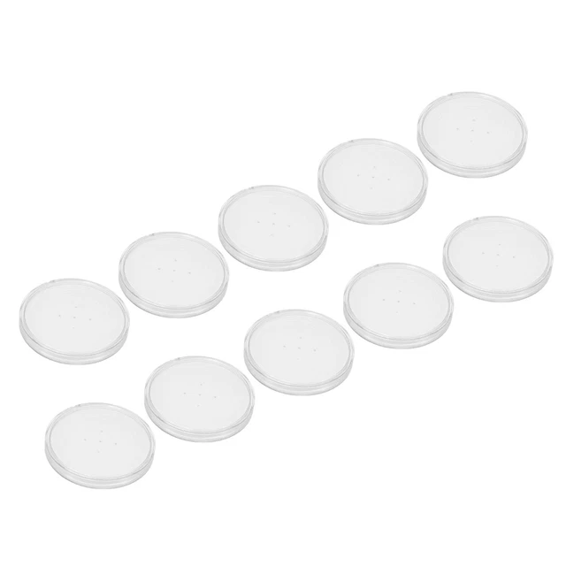 Estuche de almacenamiento de monedas de ajuste redondo de 45-65 mm, 10 piezas blanco transparente