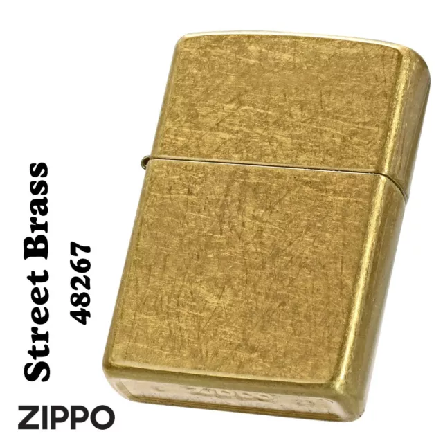 Zippo Oil Lighter Street Brass Gold Barrel Finish Regular Case Japan