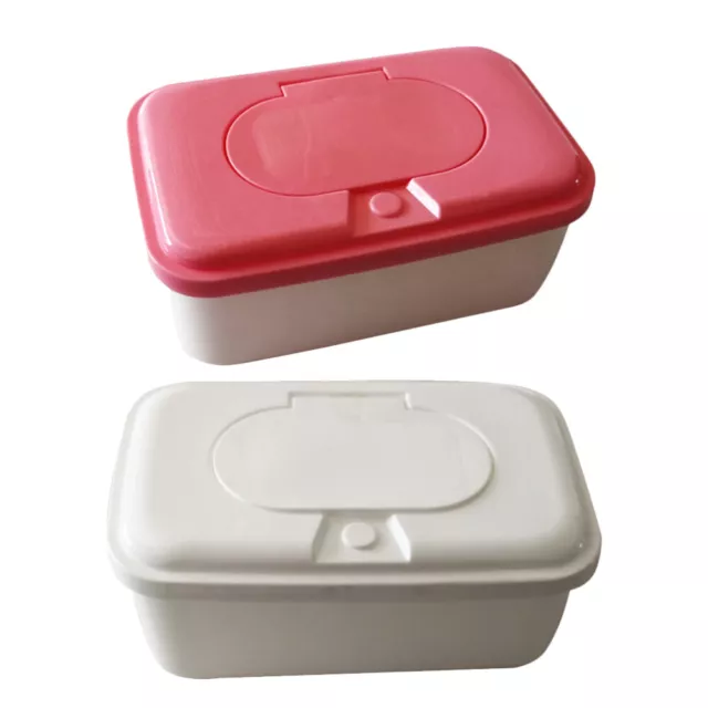 2 Pcs Plastic Wipe Box Baby Toilet Wipes Dispenser Wet Tissue