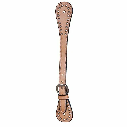 Spur Straps - Narrow, Natural with Metal Studs