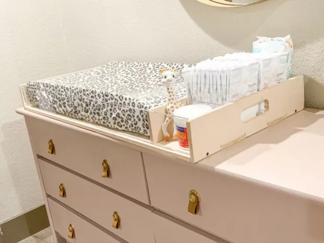 Baby Diaper Changing Caddy Tray – Acrylic + Wood – Diaper Organizer Nursery Gift