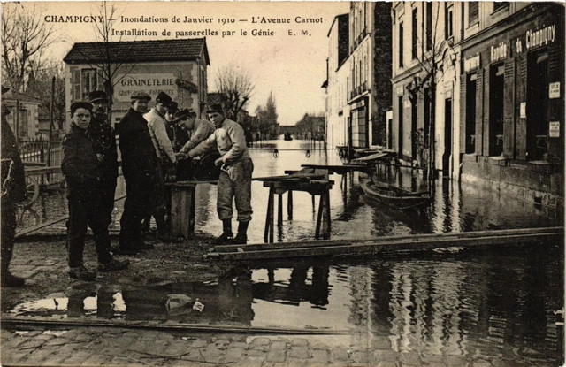 CPA CHAMPIGNY January 1910 L'Avenue Carnot-Installation (659607)