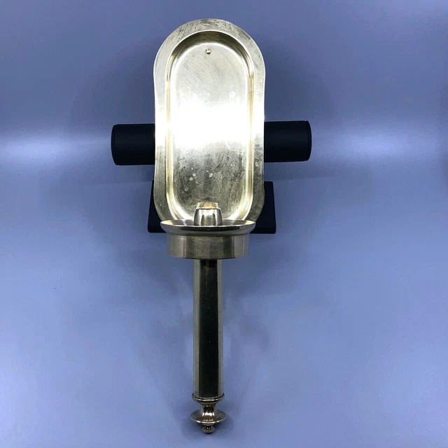 Vintage Wall Mount Brass Candle Sconce with Reflector Spring Loaded
