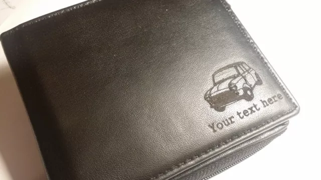 Mini Classic engraved Leather Wallet (merchandise gift present cooper clubman)