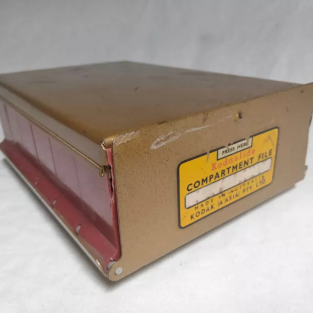 Vintage Kodak Kodaslide Compartment File Metal slide case Australian Made