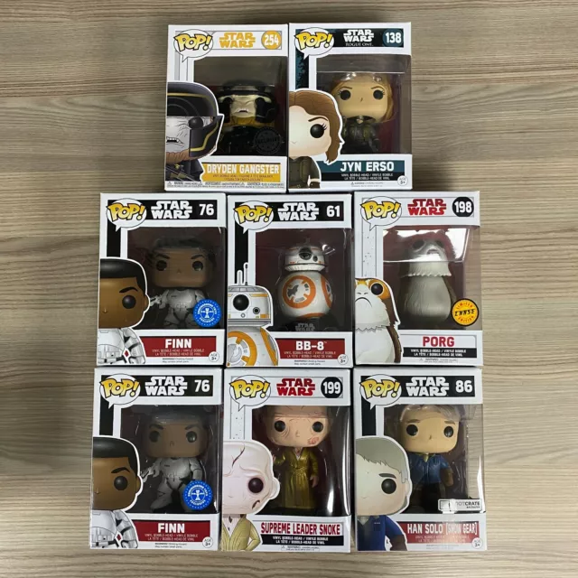 Star Wars Funko Pop Pacchetto Lavoro Lotto Giocattolo Collezione Seguito Trilogy