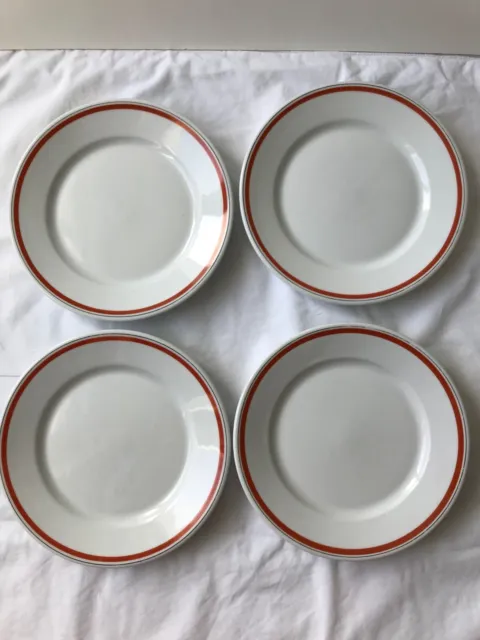 Lot 4 Assiettes À Dessert  Service Bistrot  Porcelaine D'auteuil  Jacques Lobjoy