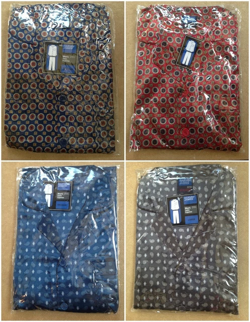 MENS HARVEY JAMES Paisley Satin Pyjama Set Uk Sizes M L Xl Xxl