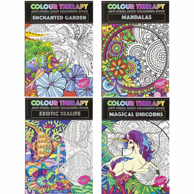 Colour Therapy Colouring Book - Anti Stress Colour In Relax Adult Mental Health