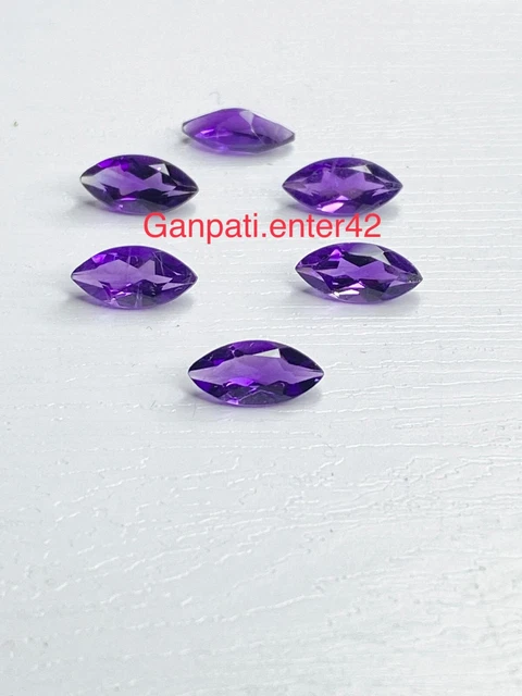 Naturel Améthyste à Facettes Marquise Coupe 10x5 MM 5 Pièces Lot Desseré Gemme E