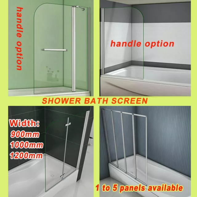 New 1400mm Glass Over Bath Hinge Pivot Folding Shower Screen Door Panel & Seal