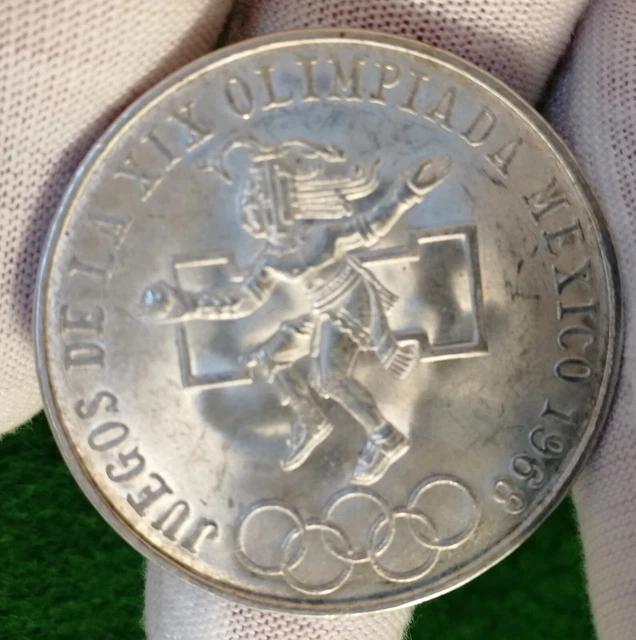 Mexico, Silver (.720), 25 Pesos 1968 (Olympic Games), UNC, AA126