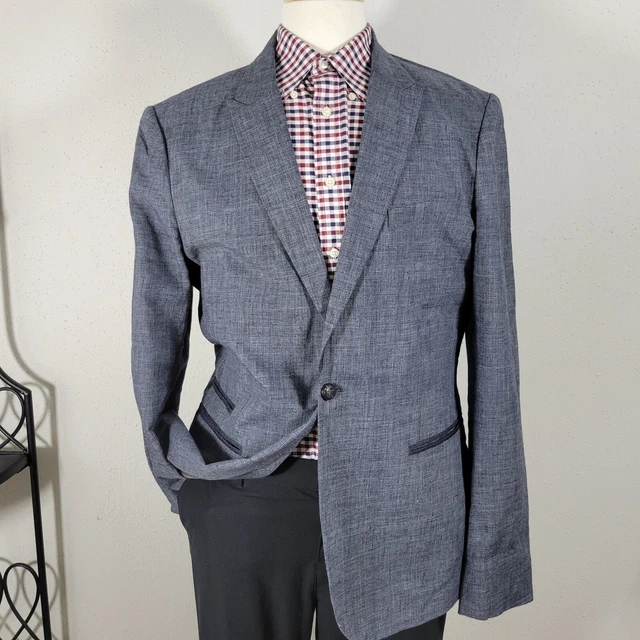 Blazer Sport John Varvatos 100% Laine Gris - Taille 40, Deux Boutons - Neuf Avec étiquettes