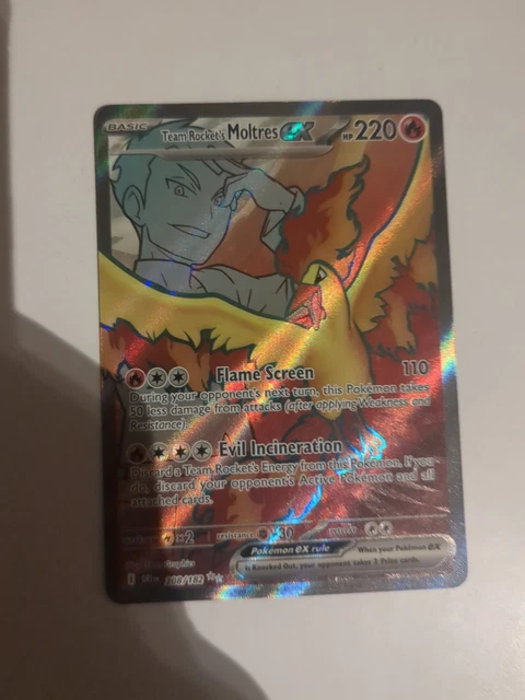 POKÉMON TCG DESTINED Rivals Team Rocket's Moltres EX Full Art Card 208/ ...