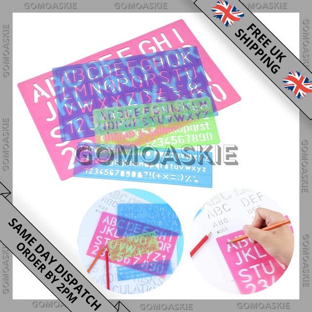 LETTER STENCIL SET Alphabet Letters Number Plastic Stencils Large