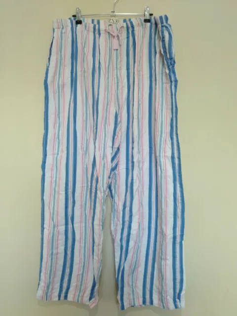 Peter Alexander Striped Cotton Pockets Elastic Waist Women's Pants Size XS