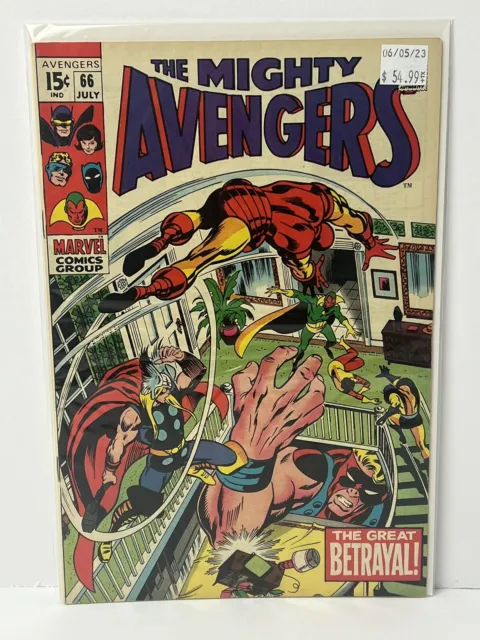 The Mighty Avengers #66 Marvel Comics 1969 Silver Age, Boarded