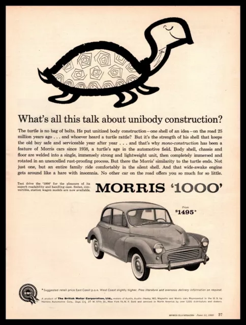 1960 Morris Minor 1000 2-Door Saloon Sedan British Motor Corp. Vintage Print Ad