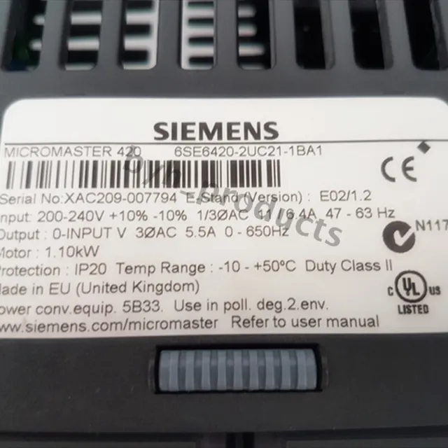 SIEMENS 6SE6420-2UC21-1BA1 MICROMASTER 420 Frequency Converter New In Box