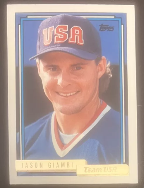 Jason Giambi 1992 Topps Traded Gold Team USA Faded Back Error #40T