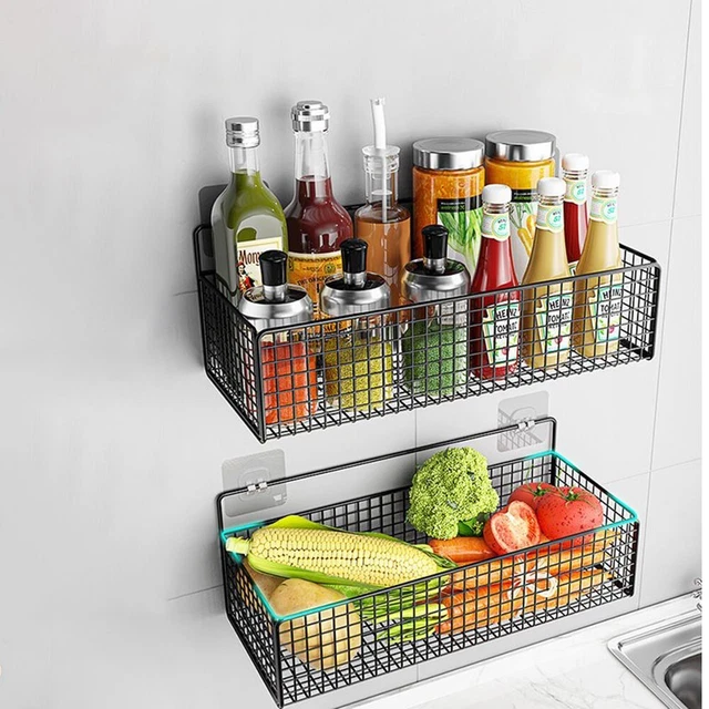 Cesta de almacenamiento duradera colgante de pared para libros frutas y necesidades diarias