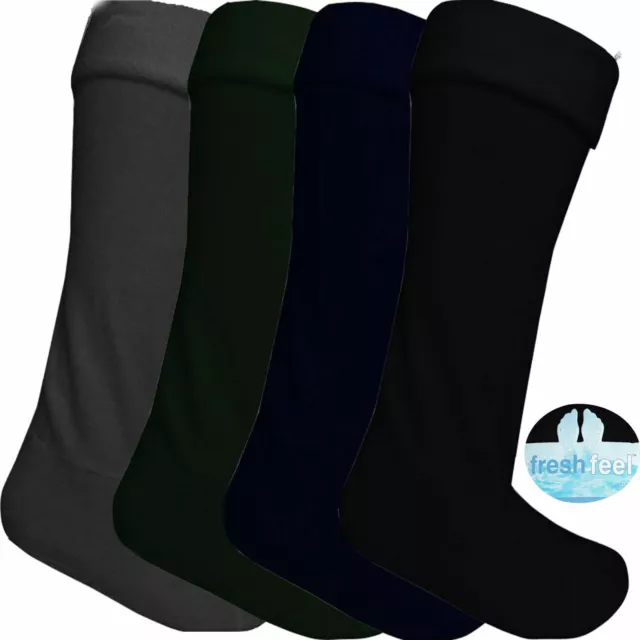 Mens & Ladies Fleece Wellie Wellington Boot Socks Liners Welly Warm 6-11 4-7