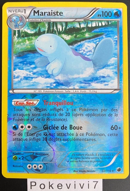 Pokemon Card MARAIST 22/116 RARE Reverse Black & White N&B FR USED