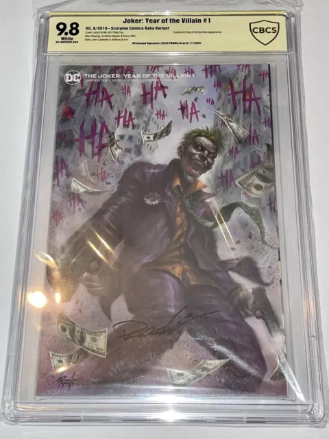 Joker Year Of The Villain 1 9.8 CBCS SS Scorpion Comics Haha Parrillo Signed