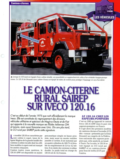 Camion De Pompiers Iveco Solido échelle 1:55 - Véhicule Miniature Série Hachette - Occasion Comme Neuf