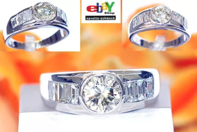 wertvoller exklusiver moderner 2,02ct Brillant 750er Goldring Wert 14.900 € Euro