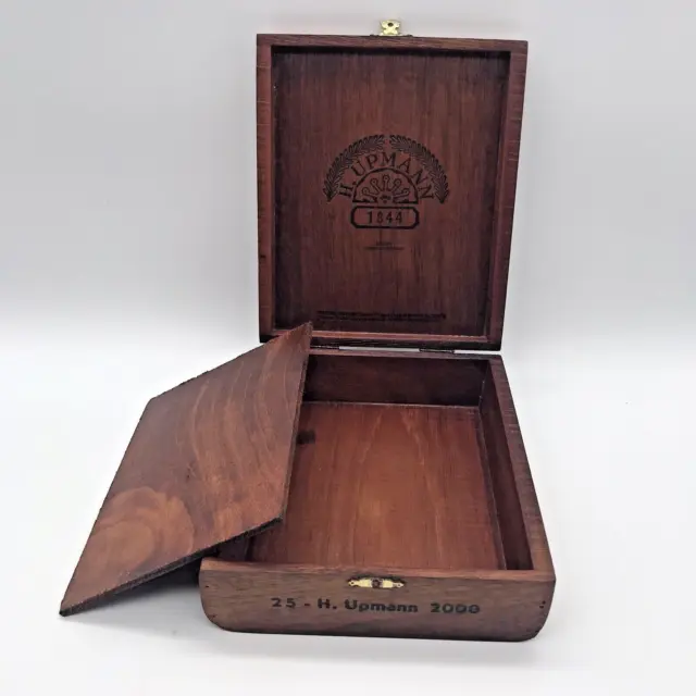 Vintage 2000 H. Upmann 1844 25 Wood Cigar Box Humidor Snap Hinge Closure 2 Layer