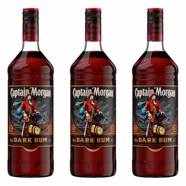 Captain Morgan Dark Rum 3er Braun Alkohol Alkoholgetränk Flasche 40% 1L 735421