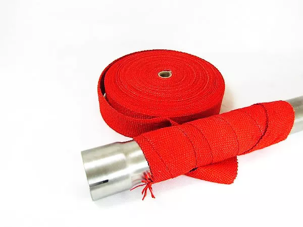 5 Metre RED Heat Wrap Exhaust Downpipe High Temp Insulating  Manifold Tape Rap