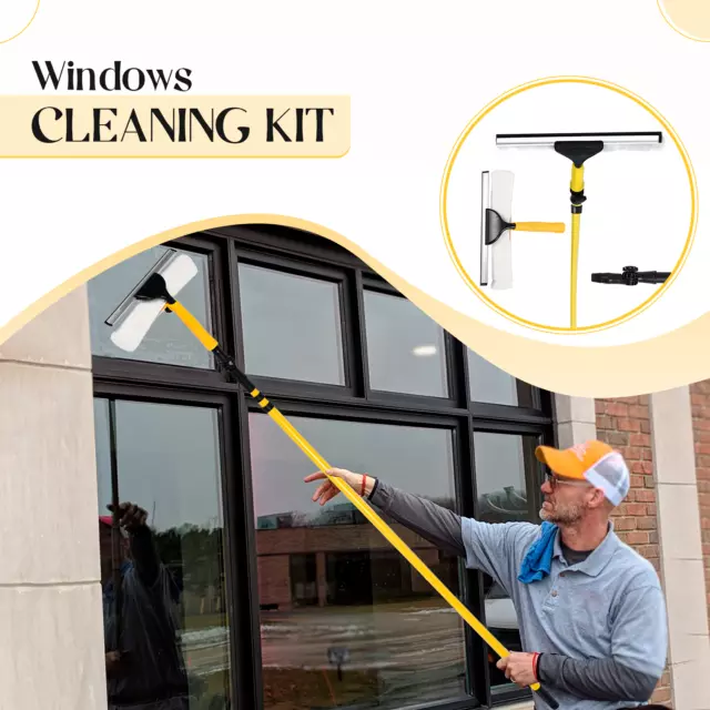 3.5 meter Telescopic Squeegee Cleaner Window Glass Cleaning Kit Extendable Pole