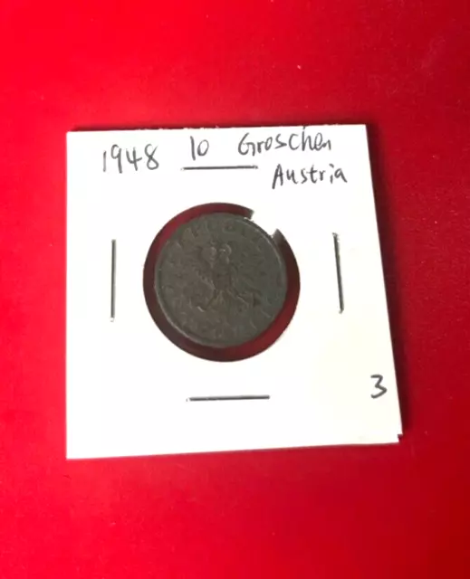 1948 Austria 10 Groschen Zinc Coin - Nice World Coin !!!