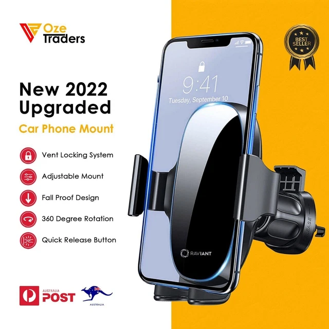 Car Phone Holder Mount Vent Grip Lock System 360° Rotation For iPhone Samsung