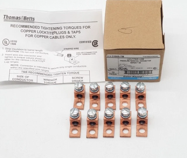 Thomas & Betts 31005-TB Locktite Lugs - Box of 10